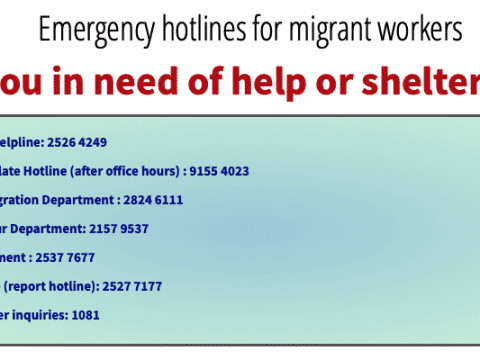 Emergency hotline for migrant workers