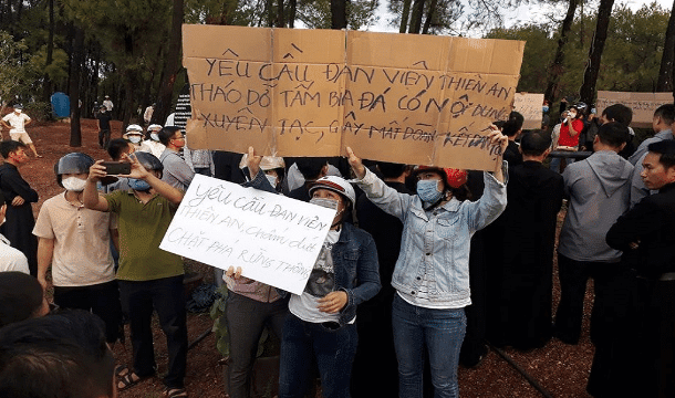 Monks harassed by land-grabbers